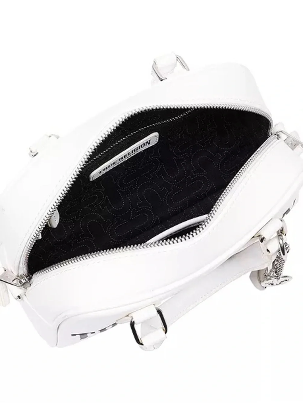 True Religion Bombe Logo Satchel Handbag with Charm